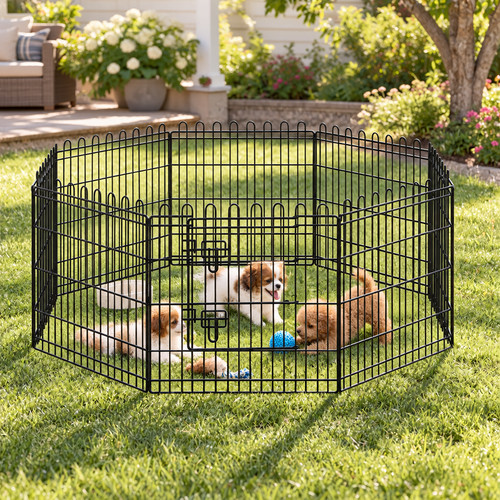 Scalloped dog playpen - dog, 24"